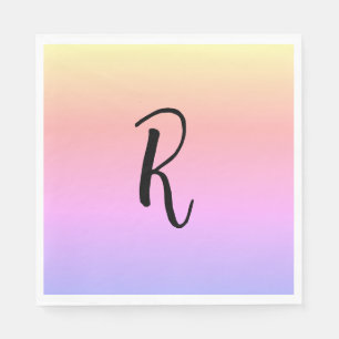 Monogram Rainbow Colours Personalized Napkin