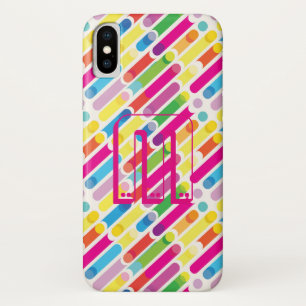 Monogram Rainbow Diagonal Lines Pattern Pop Art Case-Mate iPhone Case