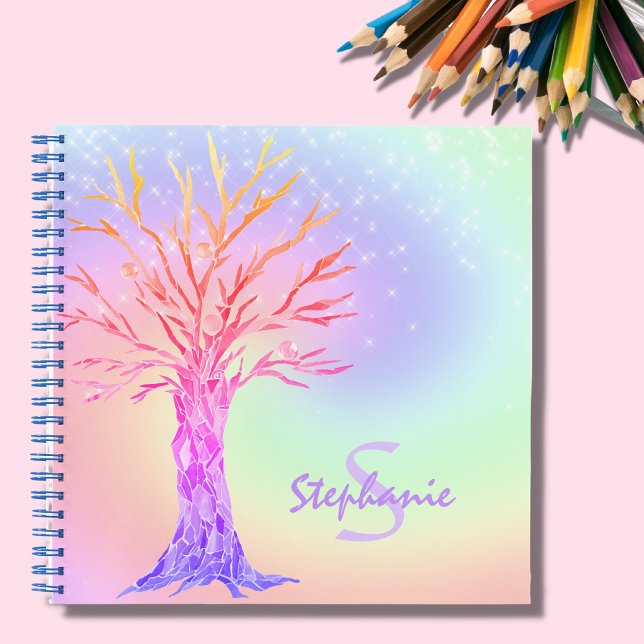 Monogram Rainbow Unicorn Colours Girl's Notebook (Creator Uploaded)