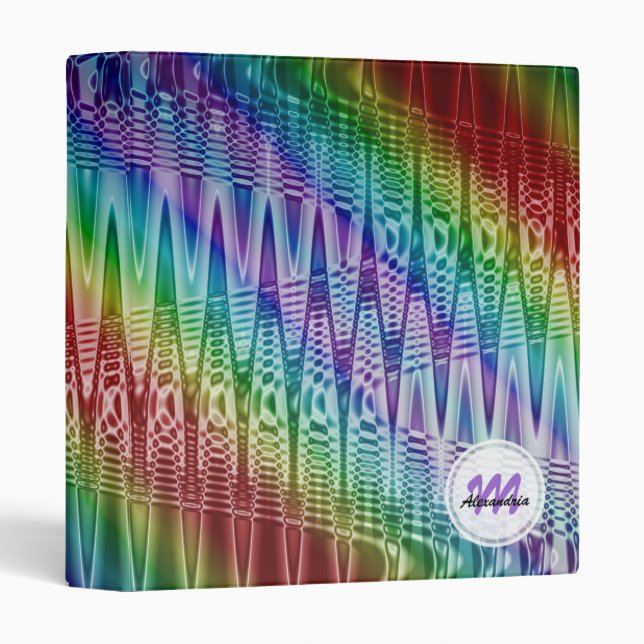 Monogram: Rainbow Waves Binder (Front/Spine)