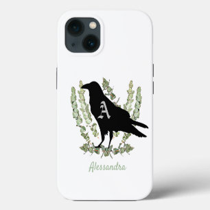 Monogram Raven Spirit Animal Personalized iPhone 13 Case