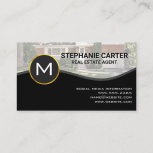 Monogram   Real Estate Agent   House Business Card
