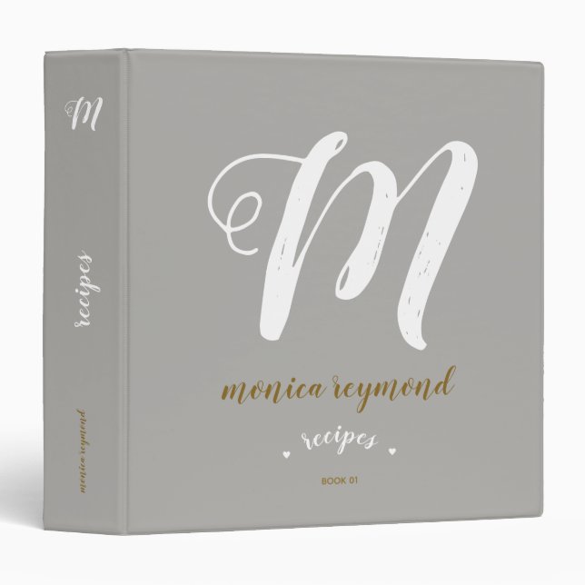 monogram recipes book binder (Front/Spine)