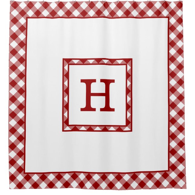 Monogram Red and White Buffalo Check Border (Front)
