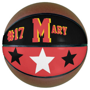 Monogram Red, Black, & Gold Basketball
