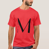Monogram Red Black Modern Add Your Name Initial