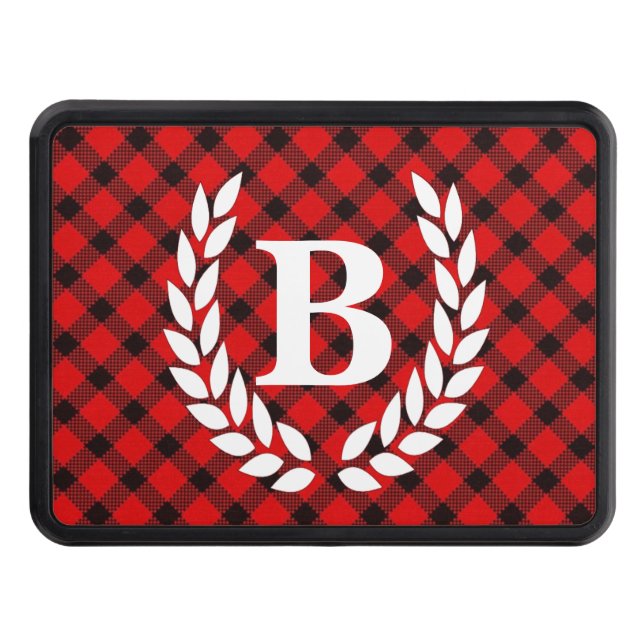 Monogram Red Buffalo Check Trailer Hitch Cover (Front)