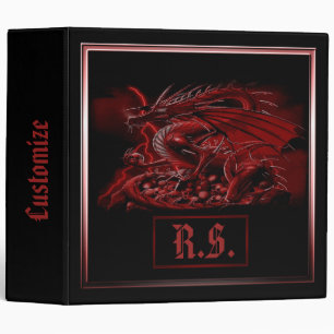 Monogram Red Dragon Binder