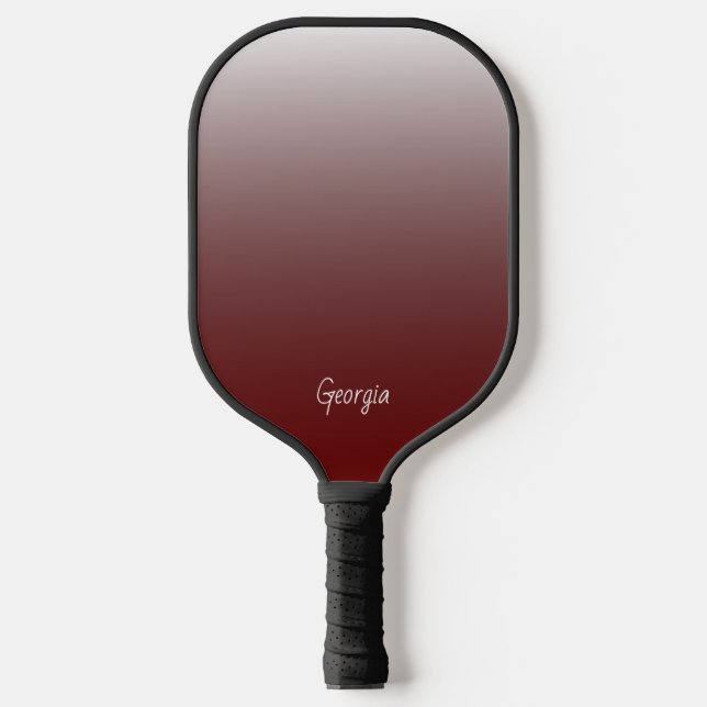 Monogram Red Gradient Add Your Name or Initials Pickleball Paddle (Front)