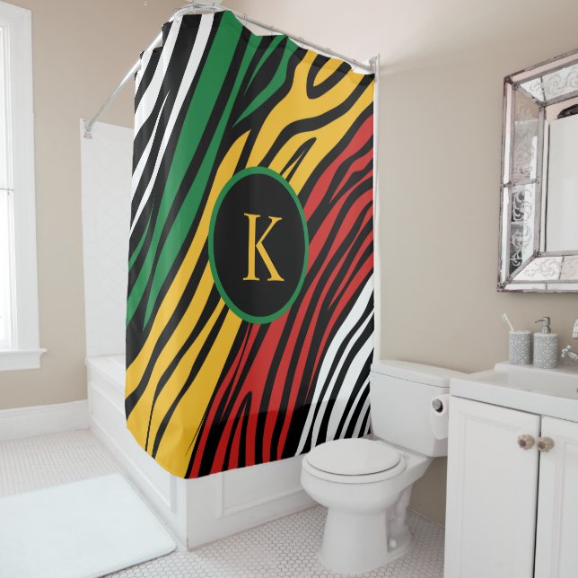 Monogram Red Green Yellow Black History Month (In Situ)