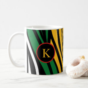 Monogram Red Green Yellow Black History Month Coffee Mug