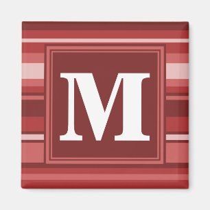 Monogram red stripes magnet