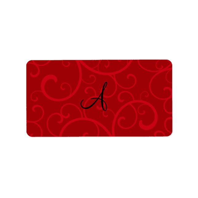 Monogram red swirls label (Front)