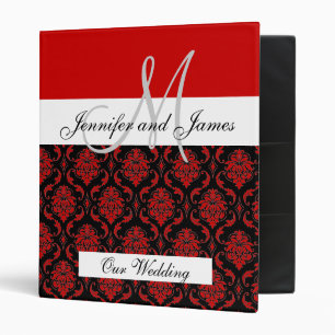 Monogram Red Wedding Planning & Photo Albumn Binder