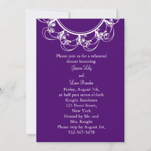Monogram Rehearsal Dinner (purple) Invitation