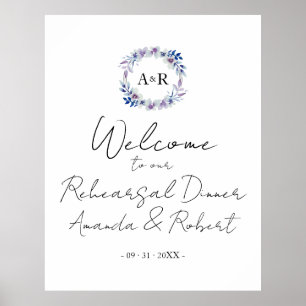 Monogram Rehearsal Dinner Welcome Sign Board