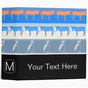 Monogram Retro Colourful Animals Pattern #14 Binder