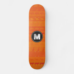 Monogram Retro Colourful Animals Pattern #9 Skateboard