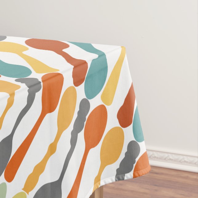 Monogram Retro Colours Spoon Pattern Tablecloth (In Situ)
