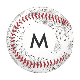 Monogram Retro floral background Baseball