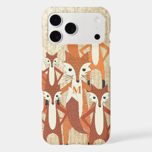 Monogram Retro Fox Art Orange Retro iphone 5