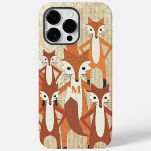 Monogram Retro Fox Art Orange Retro iphone 5 Case-Mate iPhone 14 Pro Max Case