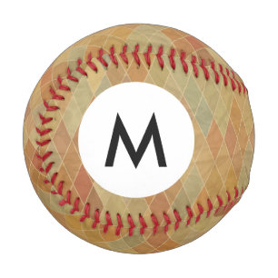 Monogram Retro geometric pattern 2 Baseball