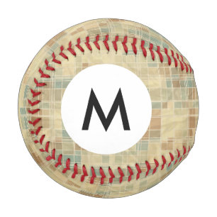 Monogram Retro geometric pattern 2 Baseball