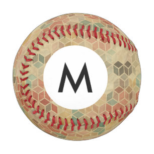 Monogram Retro geometric pattern 5 Baseball