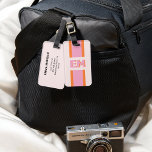 Monogram Retro Pink Orange Luggage Tag<br><div class="desc">Travel in style with a personalized luggage tag that stands out from the crowd. Featuring your monogram in bold sans serif font with a striking drop shadow effect, this design is a true standout with its retro colour palette that adds a touch of vintage charm. The vibrant pink and orange...</div>