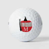 Monogram Retro Red Ski Gondola Lift Personalized