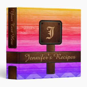 Monogram Retro Stripe Chevron Binder