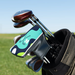 Monogram Retro Wave Blue Green Golf Clubs  Golf Head Cover