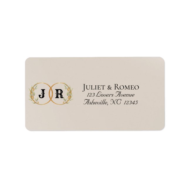 Monogram Return Address - Cream Label (Front)