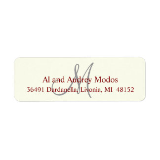 Monogram Return Address Label #FFFFF0