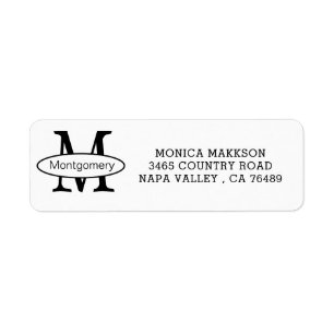Monogram / Return Address Labels