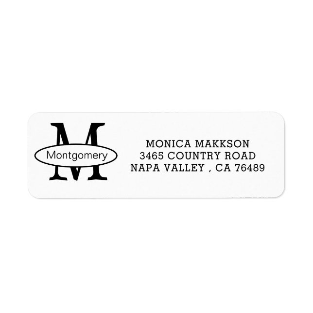 Monogram / Return Address Labels (Front)