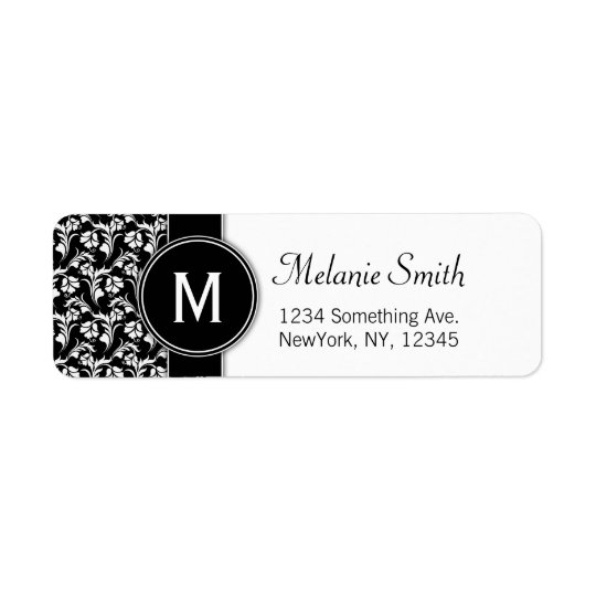Monogram return address labels custom floral