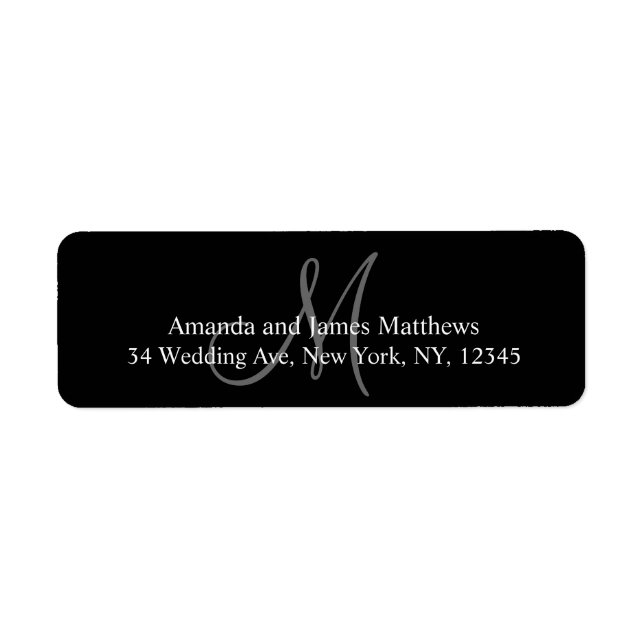 Monogram Return Address Labels for Weddings (Front)
