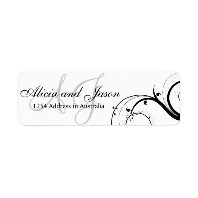Monogram Return Address Labels for Weddings (Front)