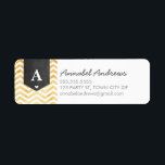 MONOGRAM RETURN ADDRESS modern chevron gold foil<br><div class="desc">A modern, monogrammed design featuring the trendy chevron stripe pattern and personalized with your initial! Setup as a template it is easy to customize with your own text - make it yours! Love the design but want to see it altered - different colour - a different product to complete your...</div>