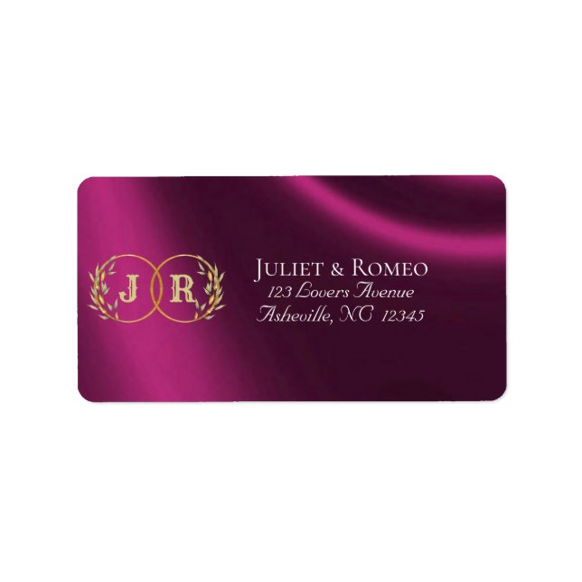 Monogram Return Address - Plum Label (Front)
