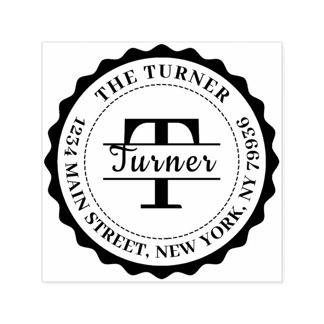Monogram Return Address Self-inking Stamp (Design)