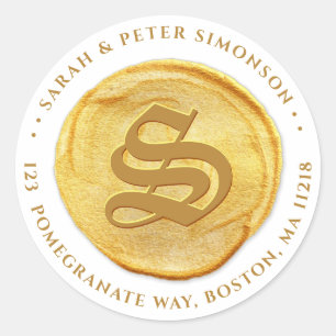 Monogram Return Address Sticker