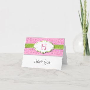 Monogram Ribbon & Seal Thank You Note Cards