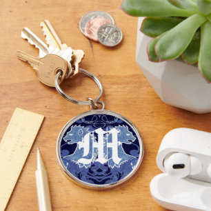 Monogram Rielaboration Vintage Lions with Swirls Keychain