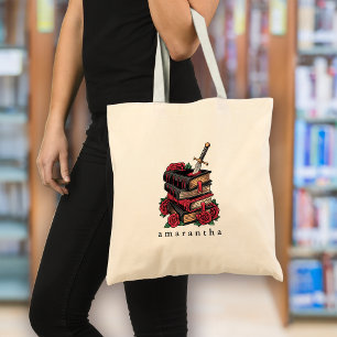 Monogram Romantasy Bookish Book Lover Tote Bag
