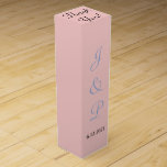 Monogram Rose Blue Pastel Monogram Wine Box<br><div class="desc">Pretty soft rose and blue pastels to personalize with Bride and Groom's Monogrammed Initials and Date of Wedding.  Top of box has the wording Thank You written in black script.  Original Designs by TamiraZDesigns.</div>