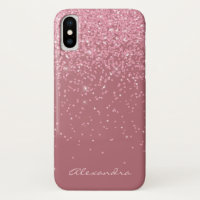 Monogram Rose Gold and Glitter Background