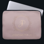 Monogram Rose Gold Elegant Template Trendy Laptop Sleeve<br><div class="desc">Monogram Rose Gold Elegant Template Trendy Laptop Sleeve.</div>